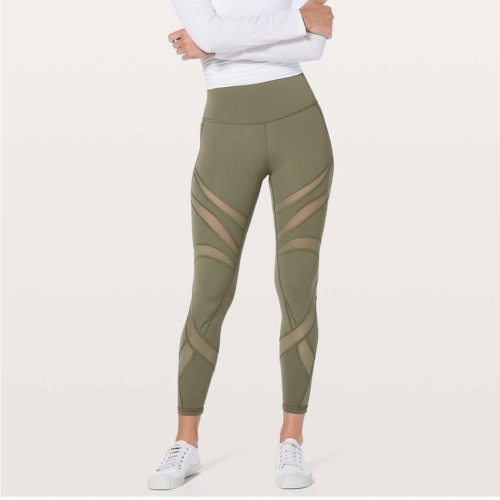 Lululemon Wunder Under Mesh Hi-Rise Tight Legging Sage Green 4